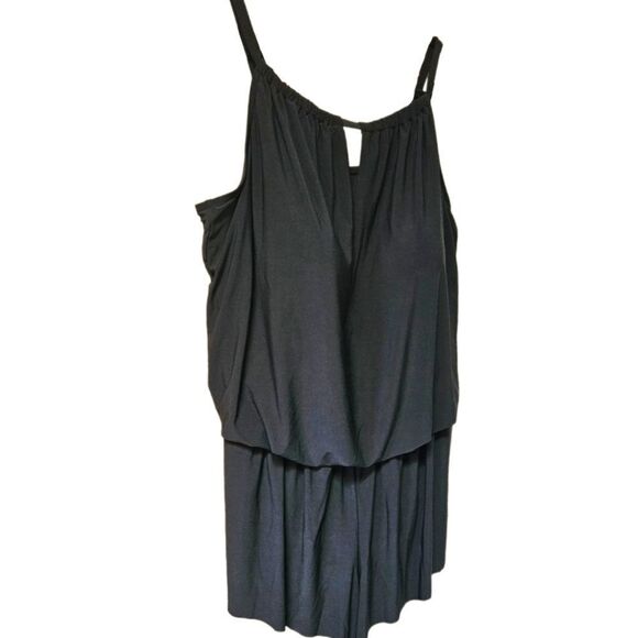 Aqua Green Women's Plus Size Black Swimsuit or Romper. Plus Size 22 - Picture 6 of 13